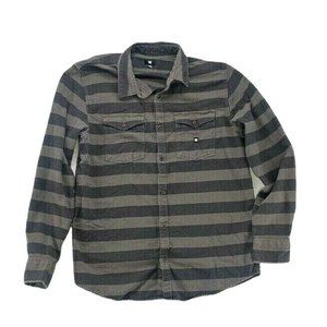 DC Shoes MEN'S Large HOWLER Long Sleeve Shirt Un-brushed Flannel Skate Stripes